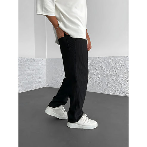 Heren Ribgebreide Broek Details